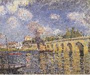 Alfred Sisley River-steamboat and bridge France oil painting artist